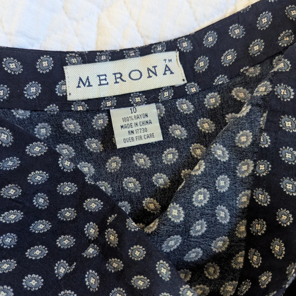 Merona Dark Blue Mini Skirt with White Pattern - Picture 4 of 6